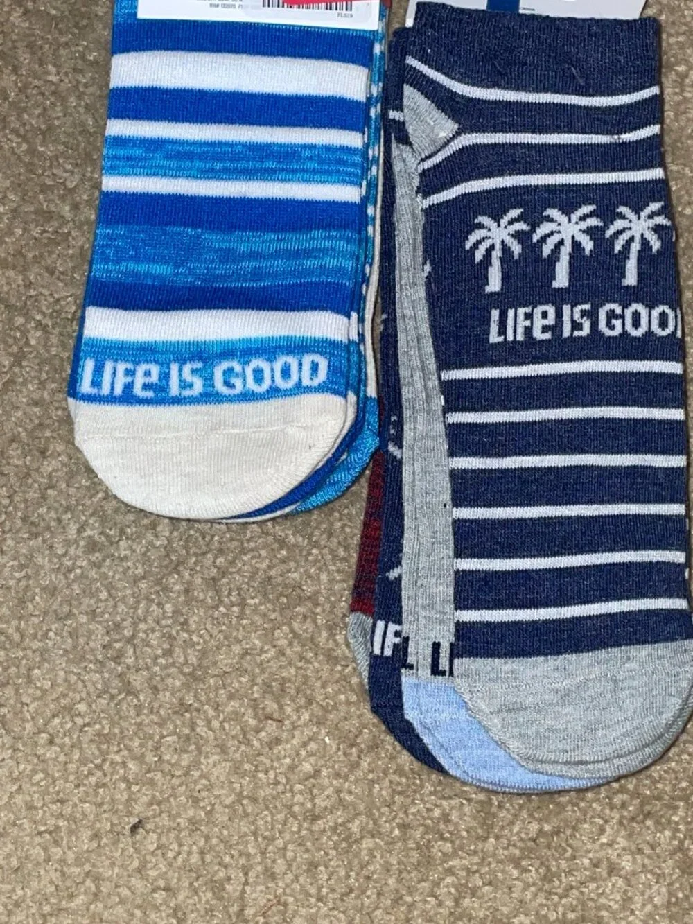 NWT 12 Prs LIFE IS GOOD Low Cut Summer Frisbee Dog Blue Socks